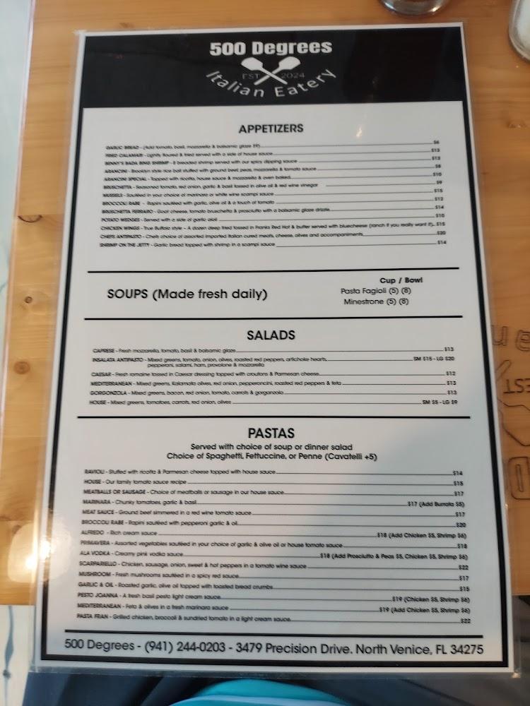 500 Degrees Italian eatery Menu image 4